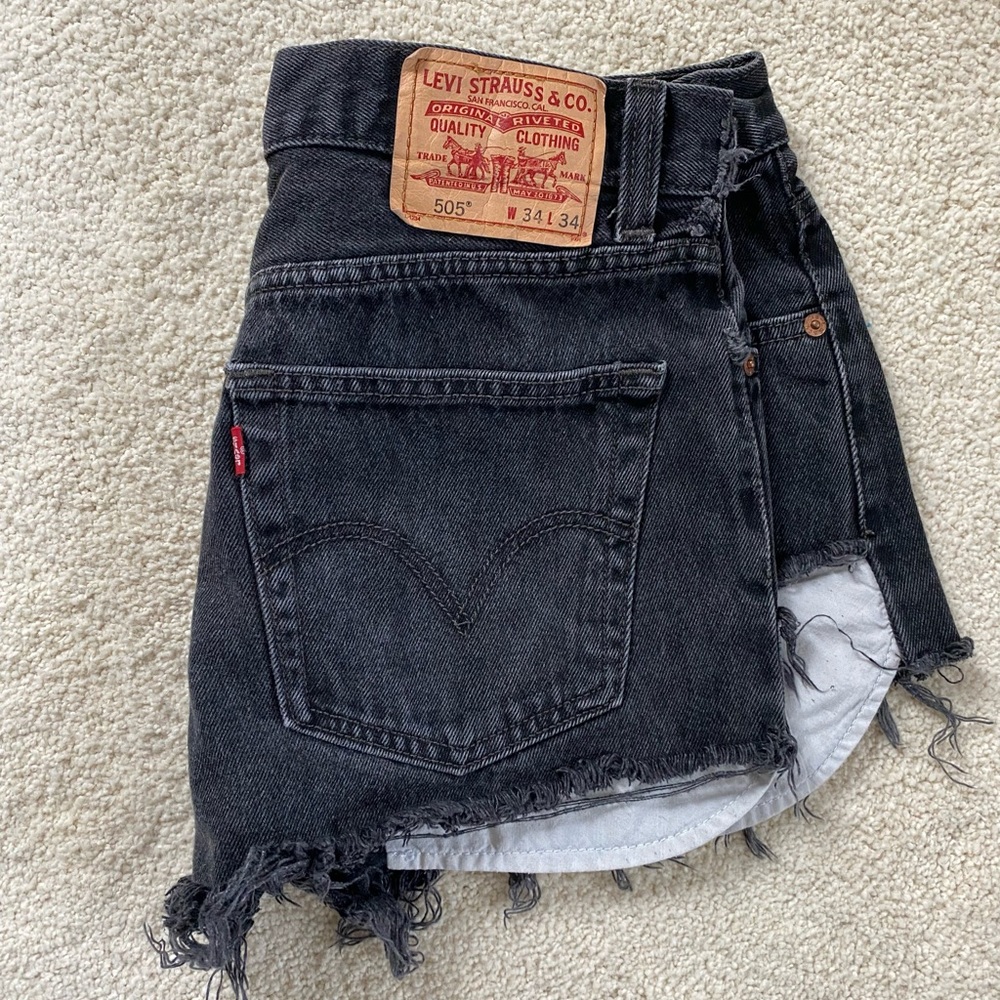 Levi black high waisted Jean shorts- size 8